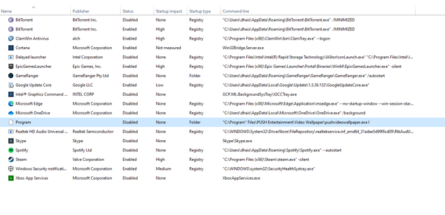 How can I remove this unnamed program from startup, I checked all the registry paths but... n5ch6ktsspp91.png