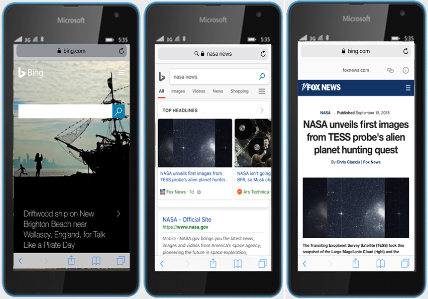 Bing introducing Clarity, a web analytics product for webmasters NASA-AMP-Example_2.png