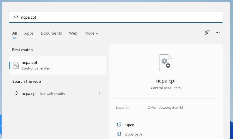 How to change network adapter priorities on Windows 11 ncpa-cpl.png
