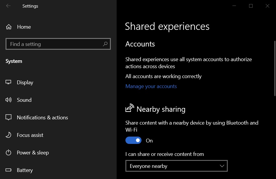 Little known Windows 10 tools to help you get stuff done faster Nearby-sharing.jpg