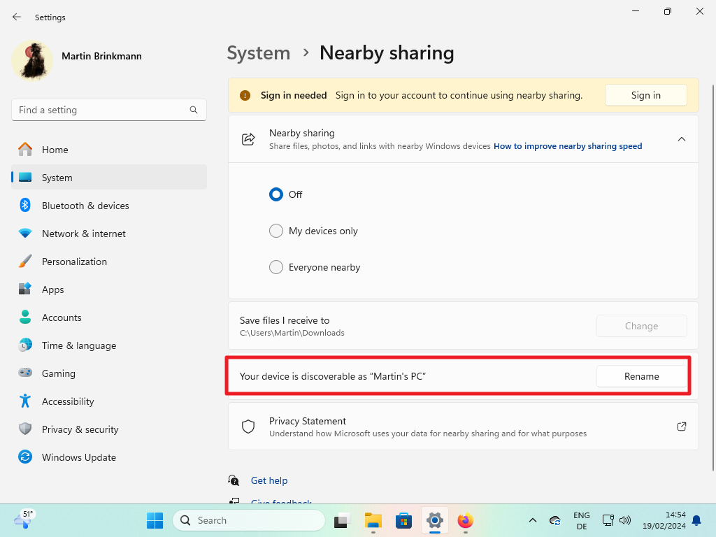 Windows 11's final "Moment Update" has these new features nearby-sharing-rename-pc.png