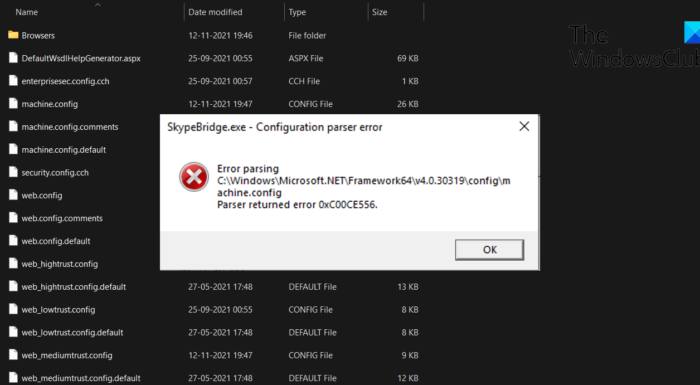 Parser returned error 0xc00ce508 on Windows 11/10 NET-Parsing-Error-0xC00CE556-e1649071316720.png