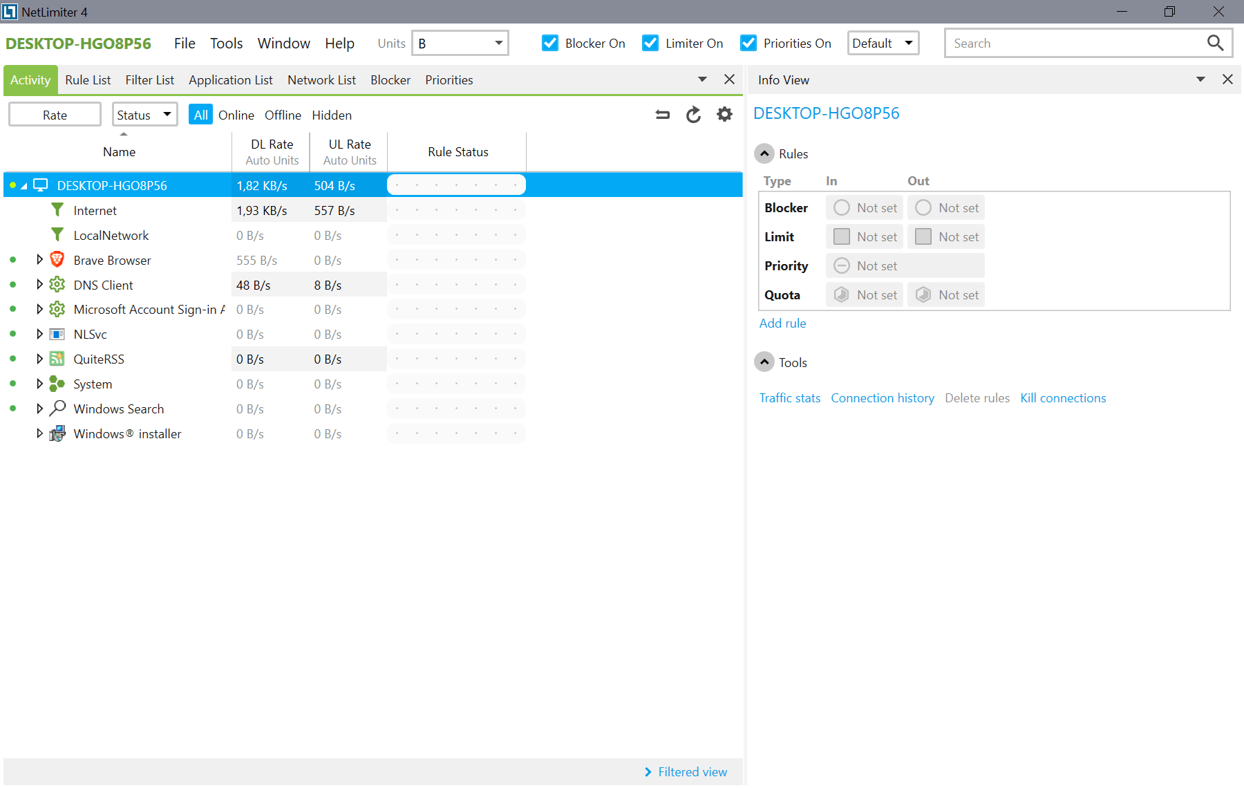Control Internet traffic on your Windows device with NetLimiter netlimiter-4.png