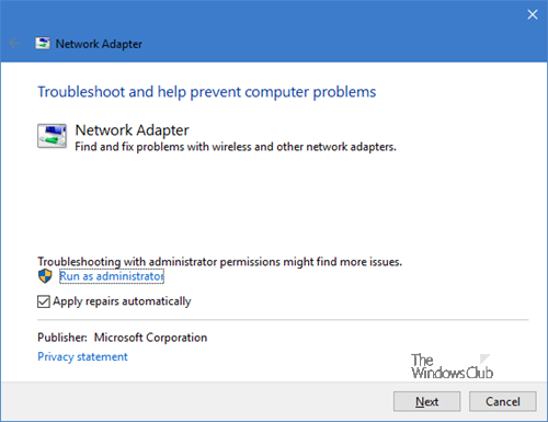 Ping Transmit failed General failure error in Windows 10 Network-Adapter-Troubleshooter.png