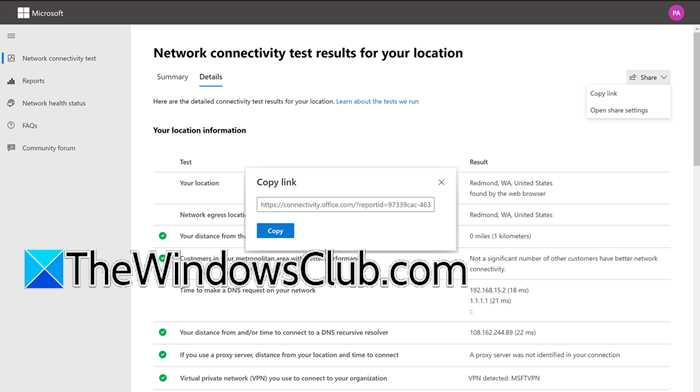 Microsoft 365 network connectivity test tool fails network-connectivity-test-fails.png