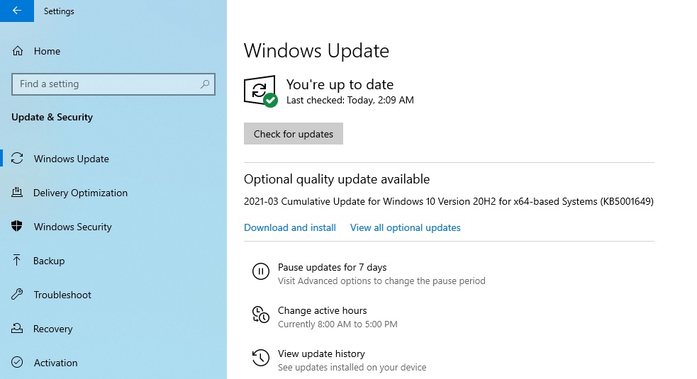 Windows 10 KB5001649 issues fixed, rollout resumes for everyone New-optional-update.jpg