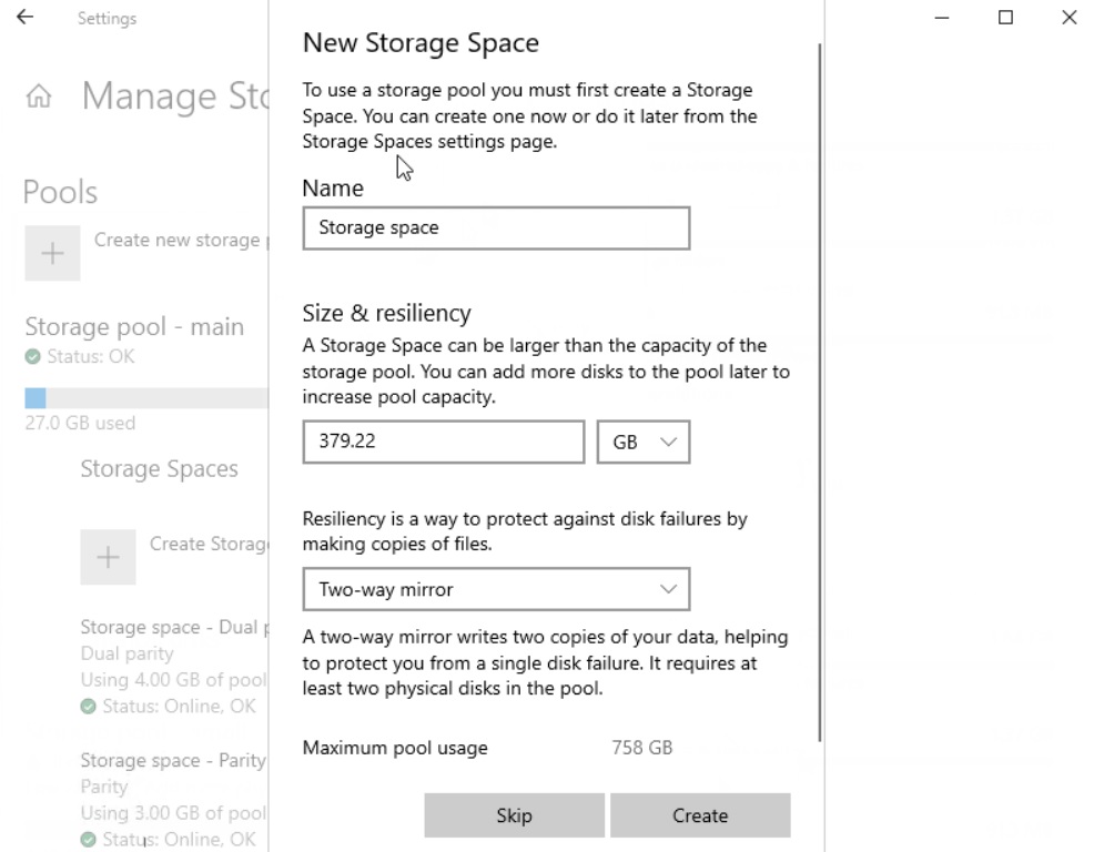 Microsoft is redesigning another Control Panel feature in Windows 10 New-Storage-Space.jpg