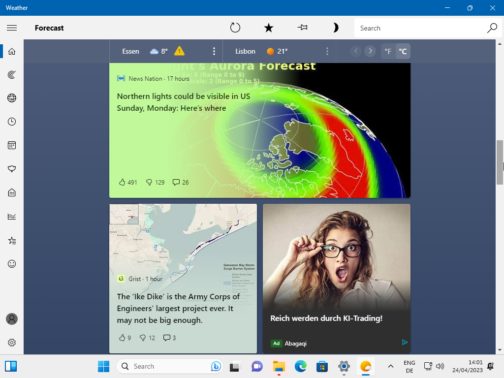 Windows' default Weather App will soon have ads and news new-weather-app.png