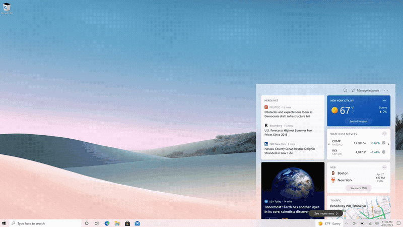 Microsoft introduces news and interests on the Windows 10 taskbar News-and-interests-GIF-2-Make-it-your-own.gif