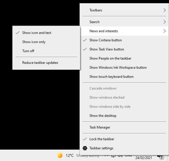 How to turn off the News and Interests feature of Windows 10 news-and-interests-turn-off.png