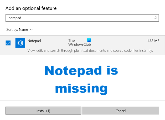 Fix WordPad or Notepad is missing in Windows 10 Notepad-is-missing.png