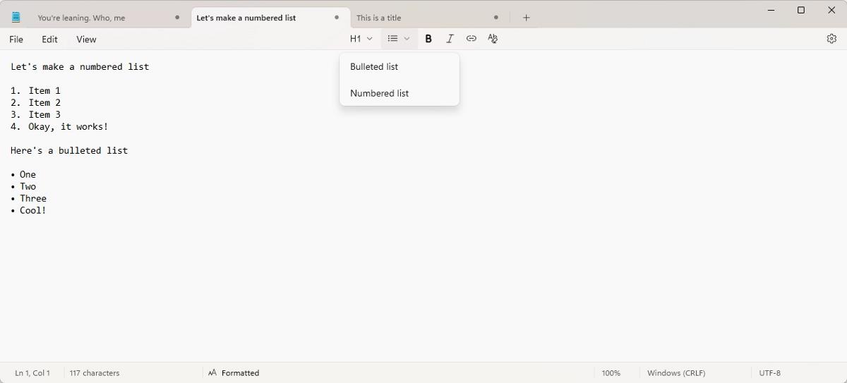 We take a closer look at Notepad's formatting options Notepad-make-lists.jpg