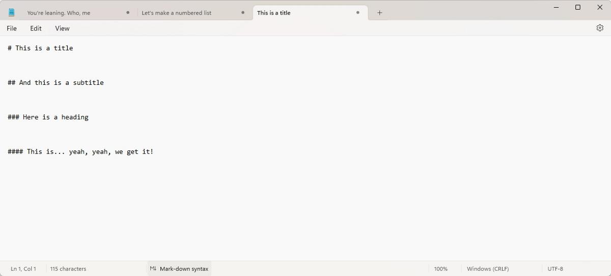 We take a closer look at Notepad's formatting options Notepad-markdown-syntax.jpg