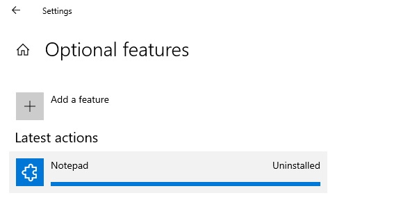 Notepad might become optional feature on Windows 10 Notepad-uninstalled.jpg