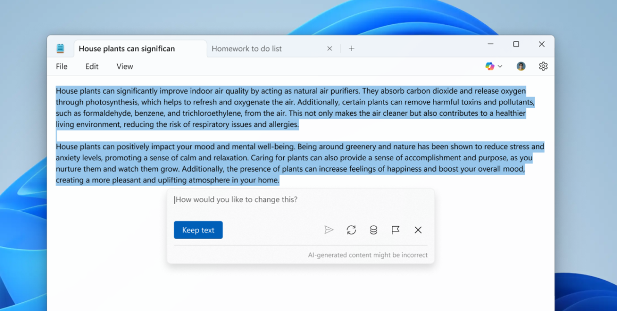 Windows 11: Paint, Notepad and Snipping Tool get even more AI features, and you may find... Notepad_Write-scaled.png