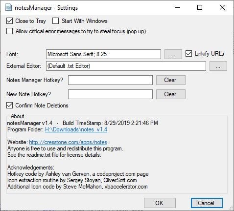 Notes is a simple and free note-taking application for Windows Notes-settings.jpg