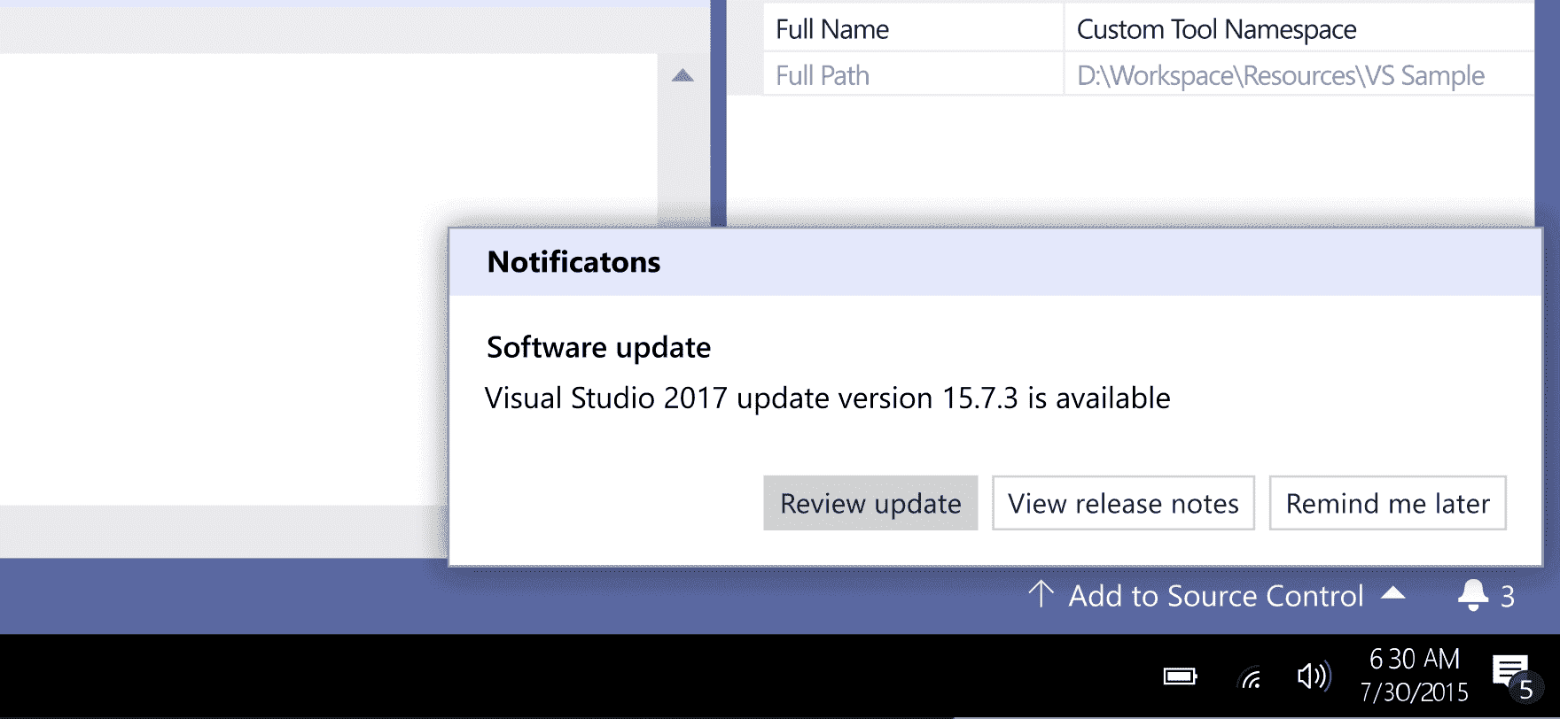 A preview of UX and UI changes in Visual Studio 2019 Notifications-1.png