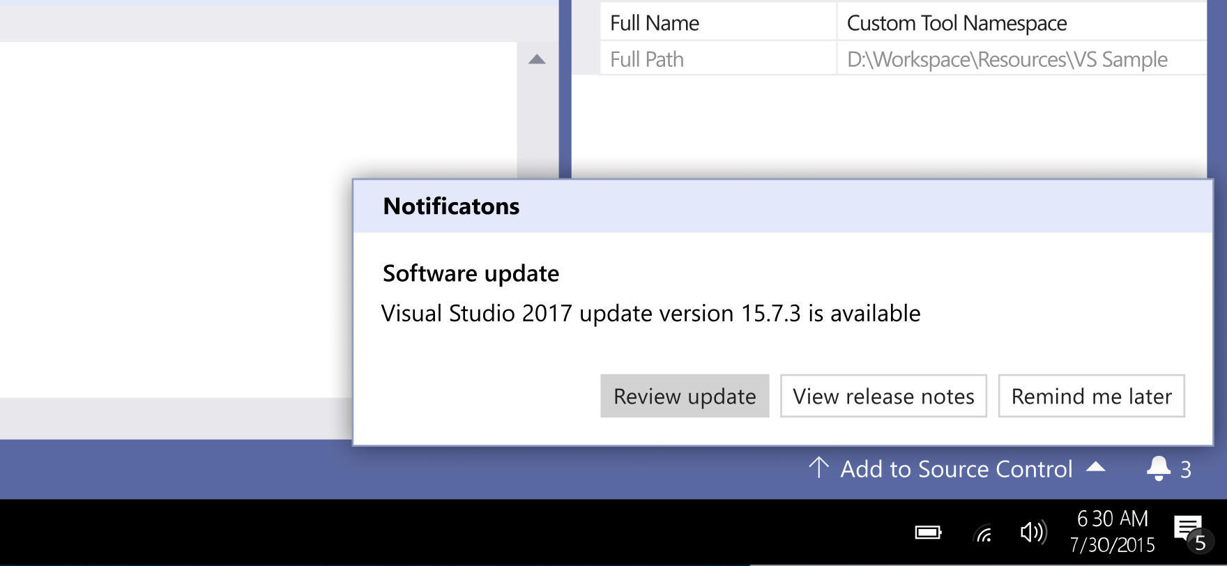 Visual Studio 2019 linked to disappearing task bar icons and failure of copy/pase functions ? Notifications-1.png