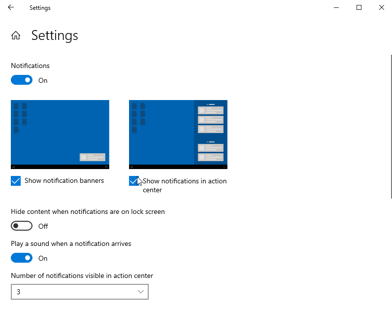 Windows 10 version 1909: new and changed features notifications-preview.png