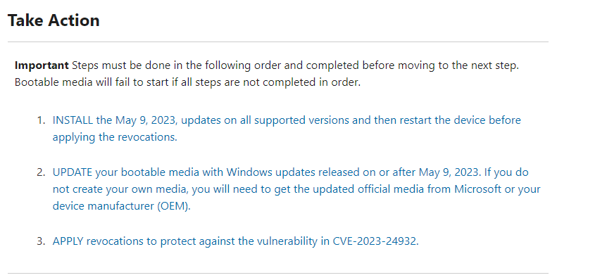 KB5025885: APPLY revocations to protect against the vulnerability in CVE-2023-24932. nUEthv2Xu0%2fK1aA1zaF6oeCUR5Jl6VbgU7qvbHliyzI9G1JOscZIwTmTZPamswjlyUA4CWKMHhUuAiyF5PHPZXPX7XM%3d.png
