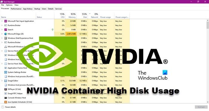 Fix NVIDIA Container high Disk, GPU, Memory usage on Windows 11/10 NVIDIA-Container.jpg