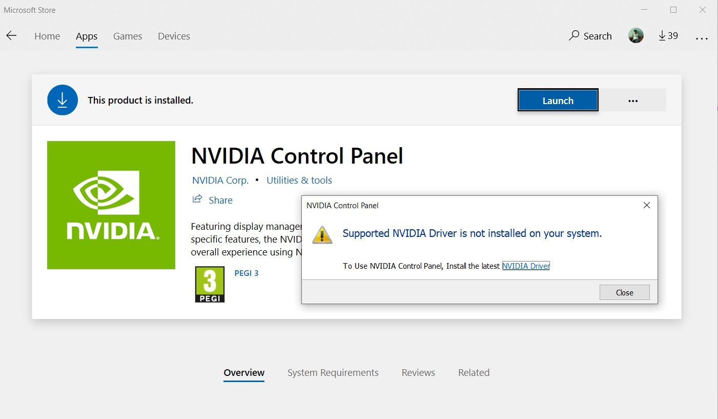 NVIDIA Control Panel app for Windows 10 is now available in the Store NVIDIA-Control-Panel-app-error.jpg