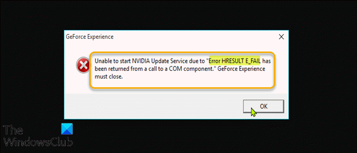 Fix NVIDIA GeForce Experience Error HRESULT E_FAIL on Windows PC NVIDIA-GeForce-Experience-Error-HRESULT-E_FAIL.png