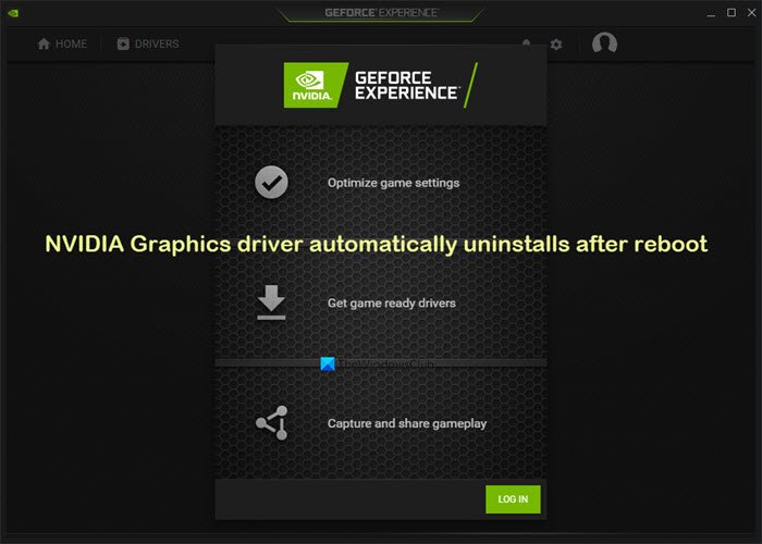 NVIDIA Graphics driver automatically uninstalls after reboot on Windows 10 NVIDIA-Graphics-driver-automatically-uninstalls-after-reboot.jpg