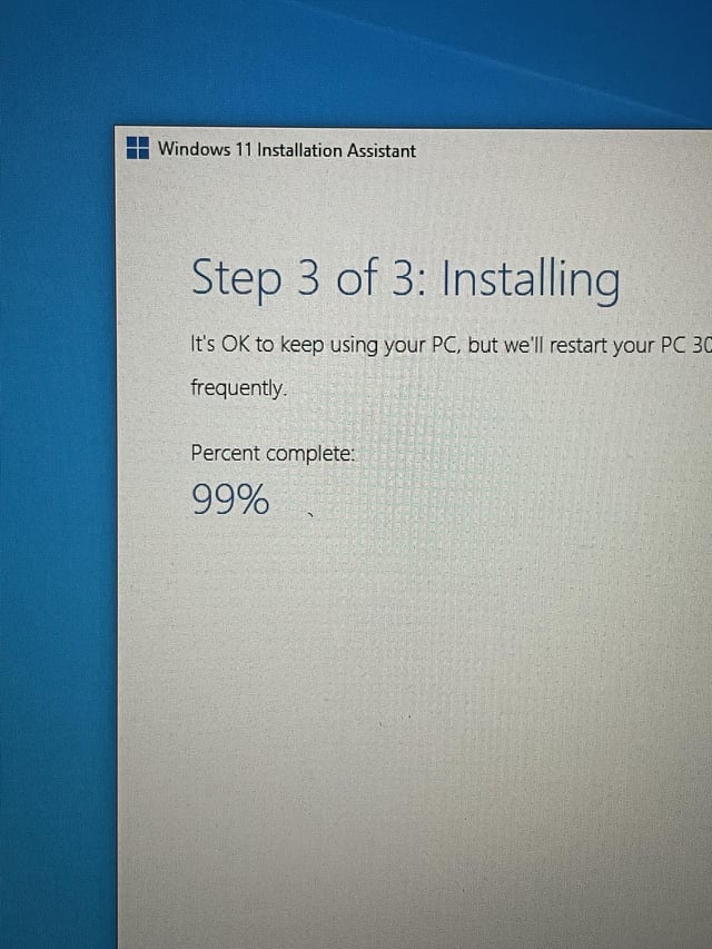 5 hours in, it’s been at 99% for a while now- normal? o4yfhoa5f2rb1.jpg