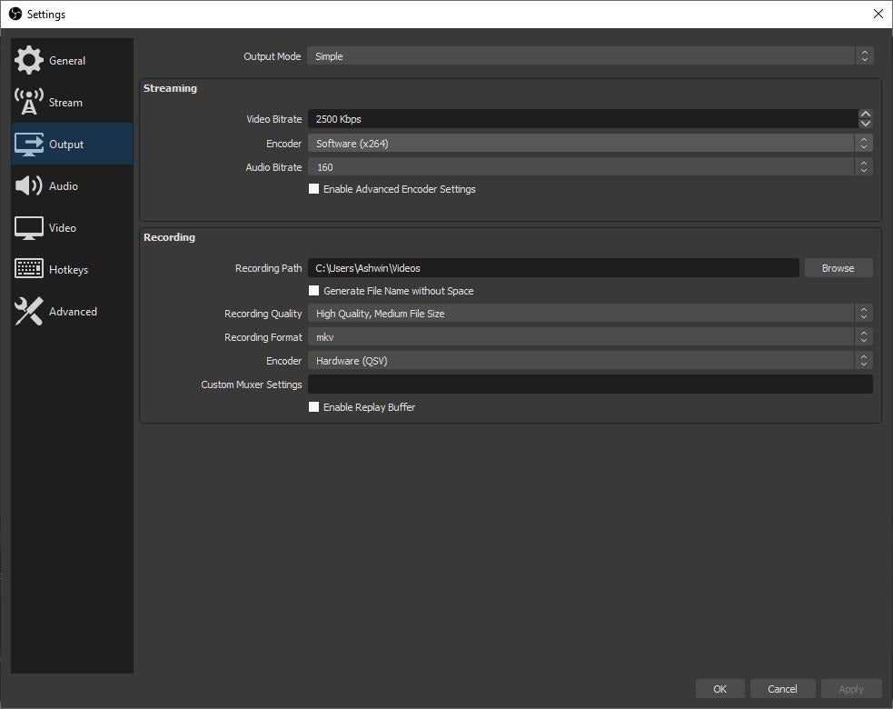OBS Studio is an open source video recorder and streaming app for Windows, Linux and macOS OBS-Studio-settings.jpg