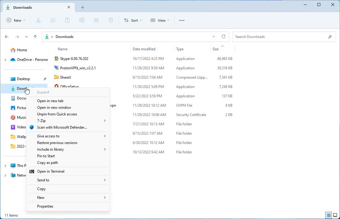 [Windows 11 Dev Channel] Restore the old context menu style in File Explorer's left pane Old-context-menu-in-Windows-11s-File-Explorers-left-pane.jpg