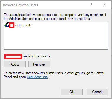 The connection was denied because the user account is not authorized for remote login Om3CB.png