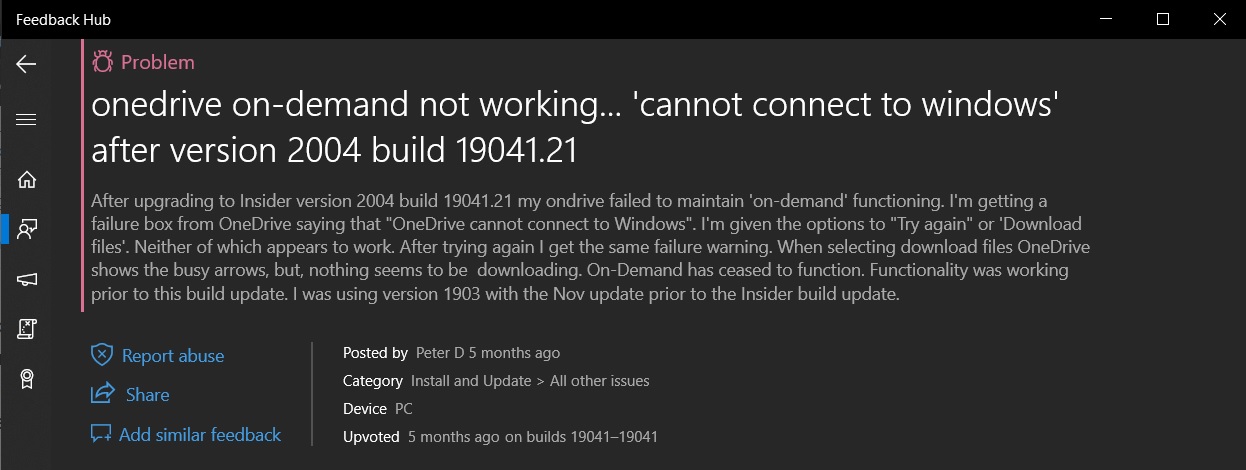 Windows 10 falls victim to yet another major update fail OneDrive-feedback.jpg