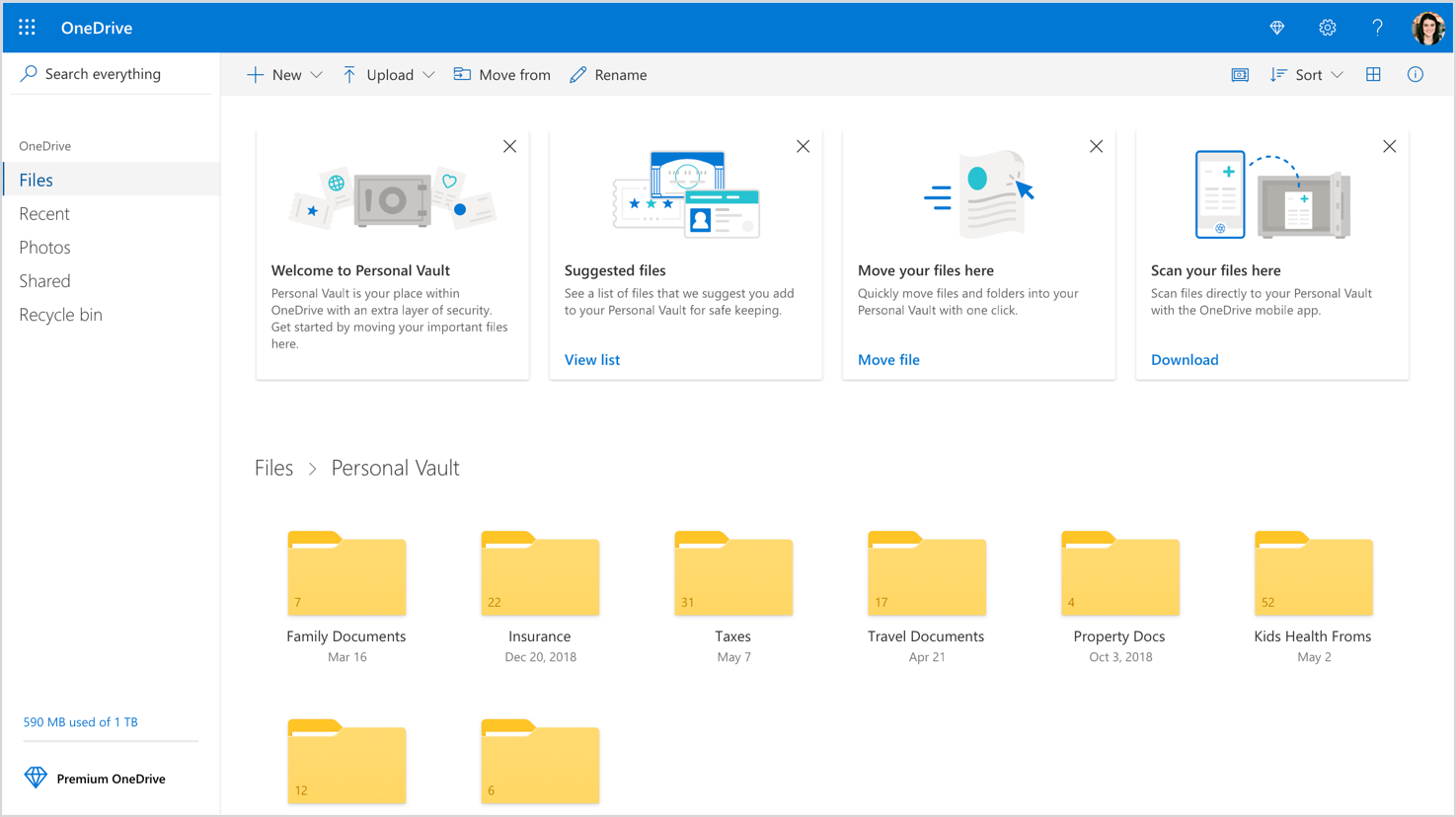 How to upload unlimited files to Personal Vault in OneDrive on Windows 10 OneDrive-Personal-Vault-3.png