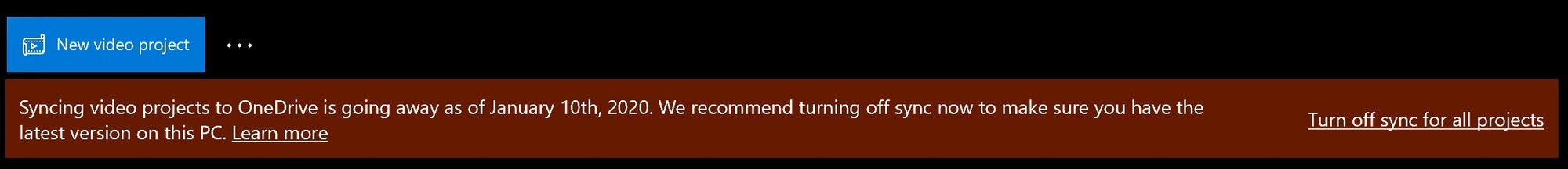 Windows 10 Photos app is losing OneDrive video project sync OneDrive-sync-in-Photos-app.jpg