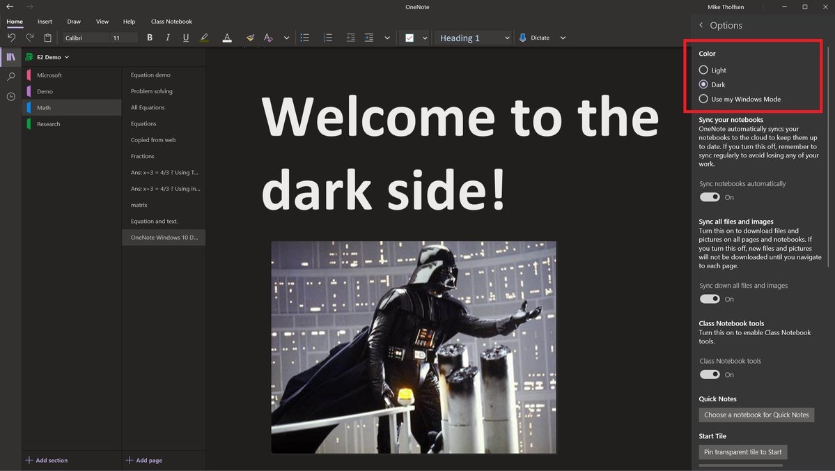 Microsoft is finally rolling out dark mode to Windows 10’s OneNote app OneNote-dark-mode.jpg