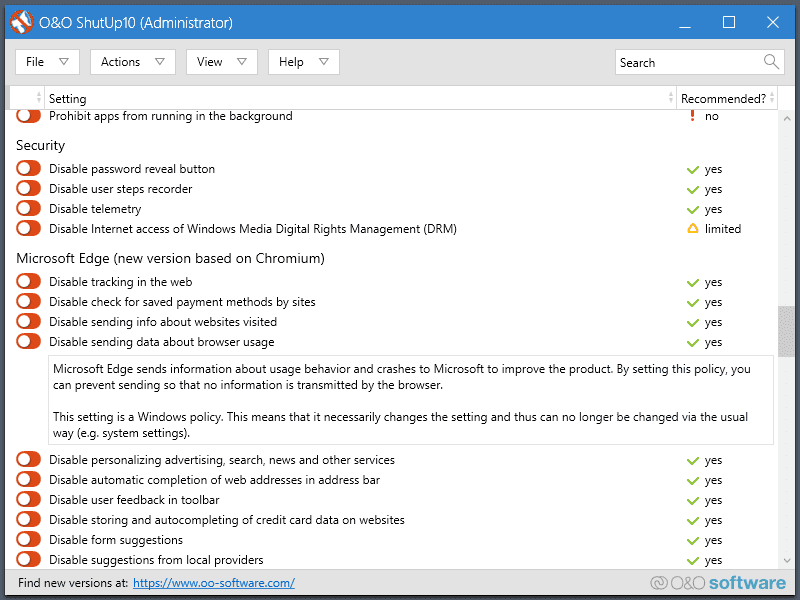 Windows privacy tool O&O ShutUp10 is ready for Windows 10 version 2004 oo-shutup-10-privacy.png