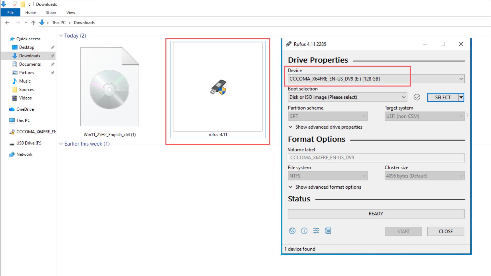 Can you still bypass Windows 11 requirements as Windows 10 hits EOL? We tested it Open-Rufus-after-inserting-USB-drive-1.jpg