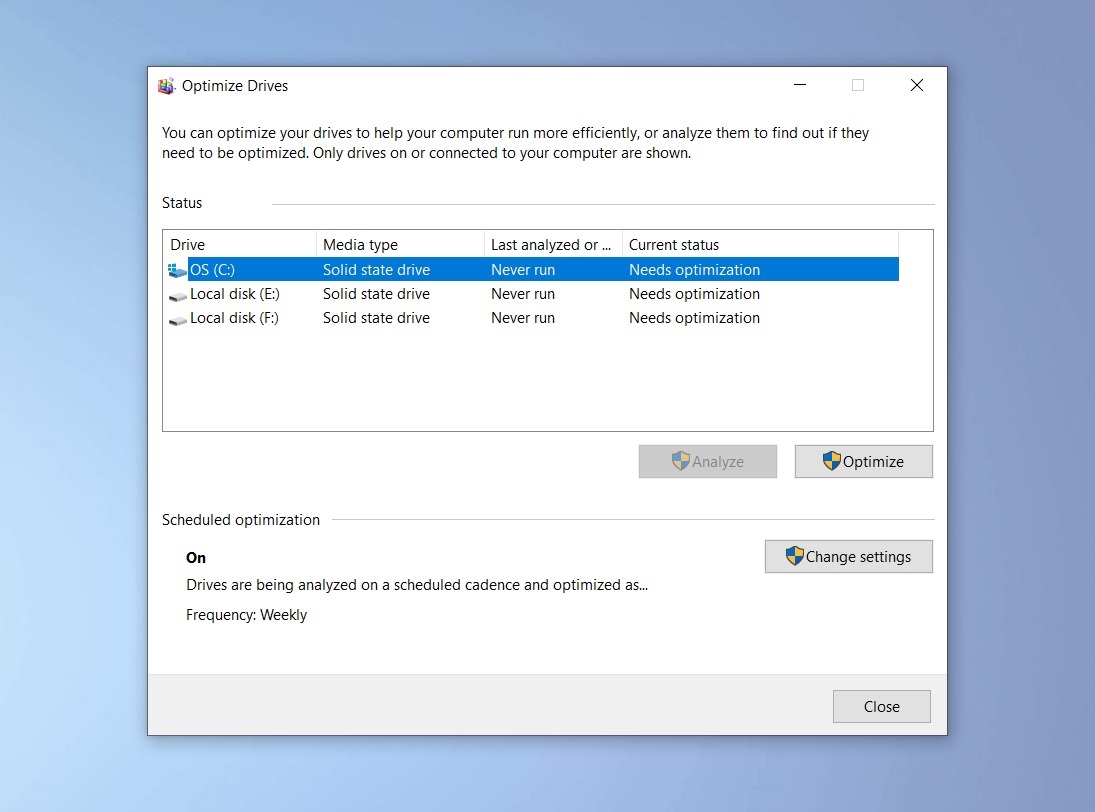 Microsoft confirms issues with Windows 10 2004 drive optimizer Optimize-Drives-tool.jpg
