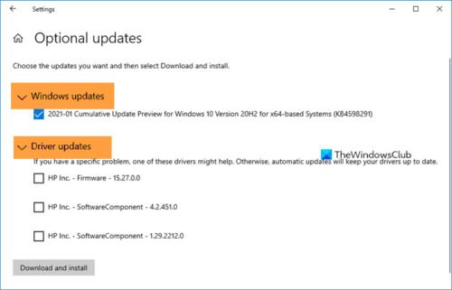 Fix TIMER_OR_DPC_INVALID Blue Screen on Windows 10 optional-updates-500x321.jpg