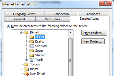 Windows mail cannot connect to IMAP Mail  it is connected to Outlook and I want to migrate... Outlook-Move-Deleted-Items.png
