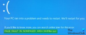 PAGE FAULT IN NONPAGED AREA (WdFilter.sys) Blue Screen error in Windows 10 PAGE_FAULT_IN_NONPAGED_AREA-WdFilter.sys-Blue-Screen-error-300x122.jpg