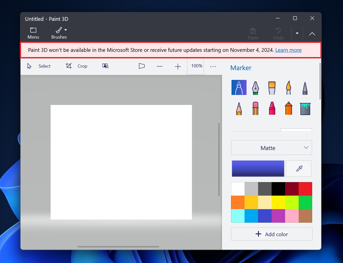 Microsoft is killing off Paint 3D after failing to replace classic Paint on Windows 11, 10 paint-3d-retirement-date-on-a-banner-in-windows-11.jpg