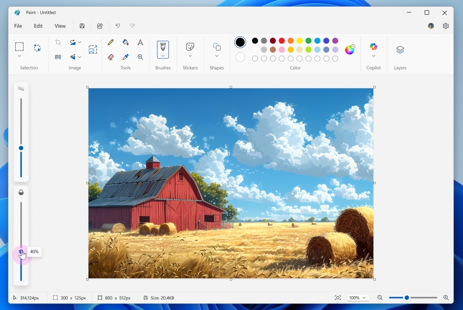 Microsoft tests new features in Paint, Snipping Tool and Notepad Paint-app-adjust-opacity.jpg