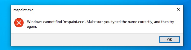 Windows 10 to offer Paint and WordPad as optional features Paint-error.jpg