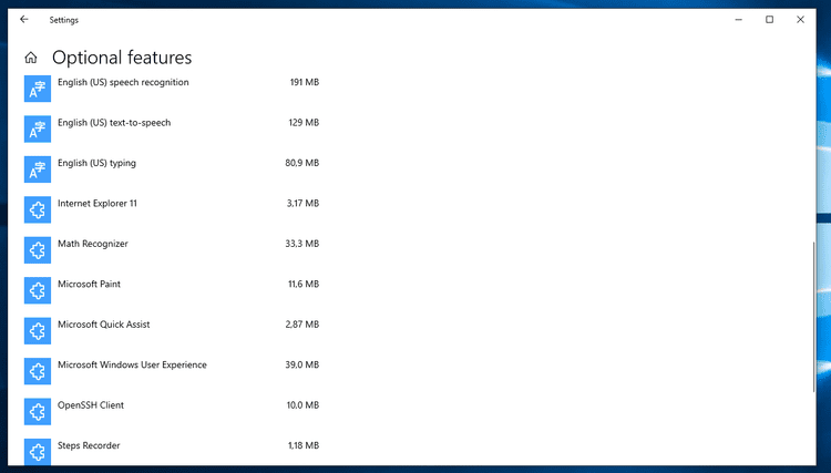 Windows 10 20H1: Paint and WordPad turned into optional features paint-wordpad-steps-recorder-optional-features-windows-10-20h1.png