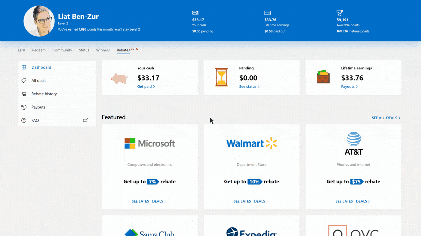 What is New in Microsoft Edge Web Experiences for October 2020 Payout_Flow_100720v1.gif