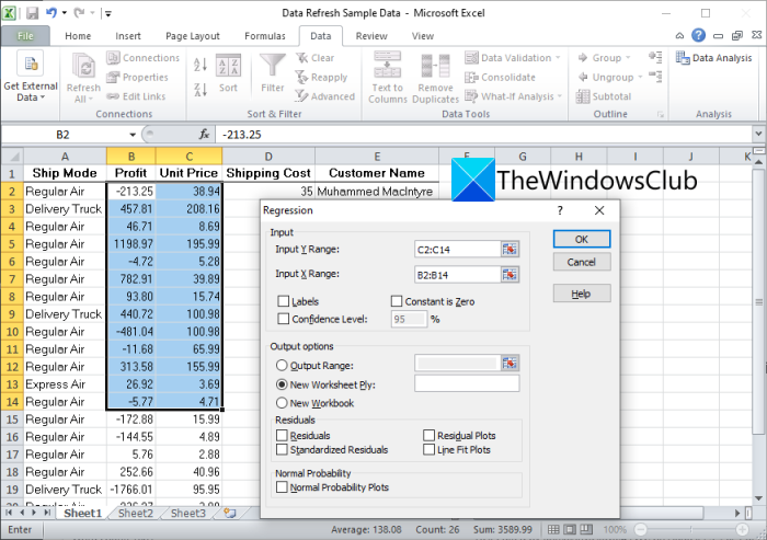 How to perform Regression Analysis in Windows 11/10 perform-regression-analysis-windows-11-10-excel-4.png