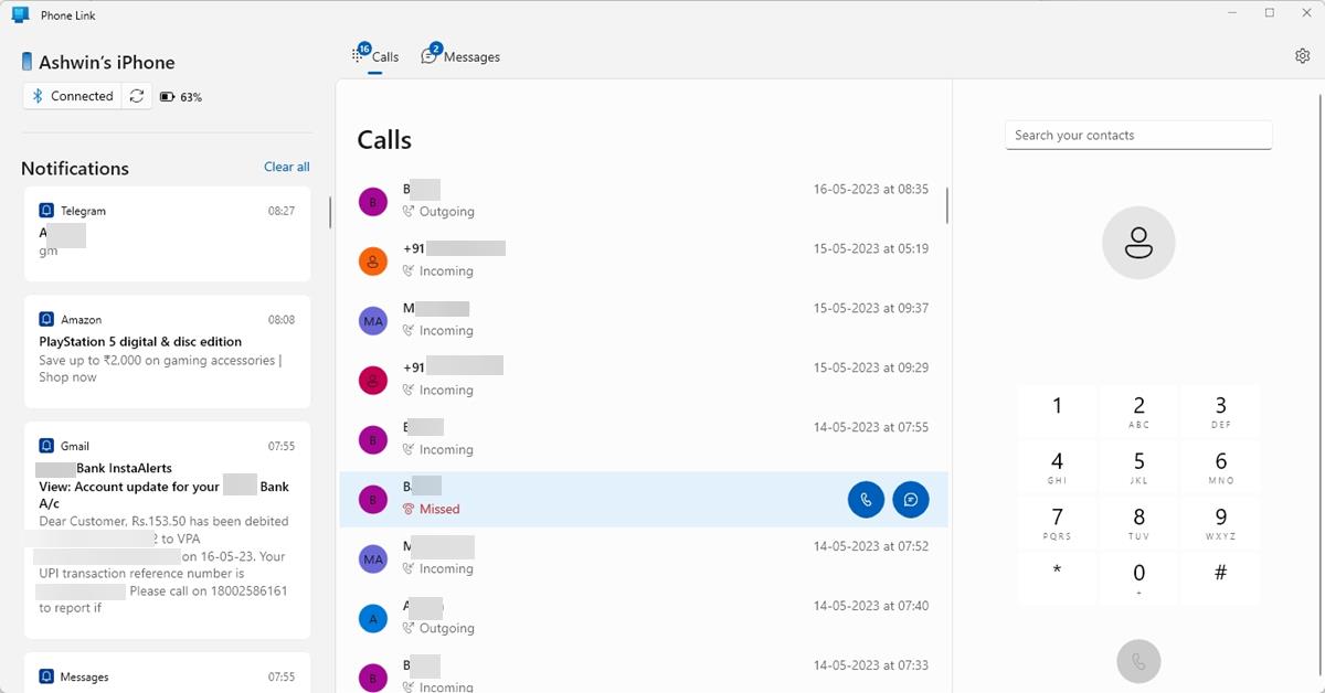 How to use Phone Link with iPhone to send messages from your PC Phone-Link-connected-with-iPhone.jpg