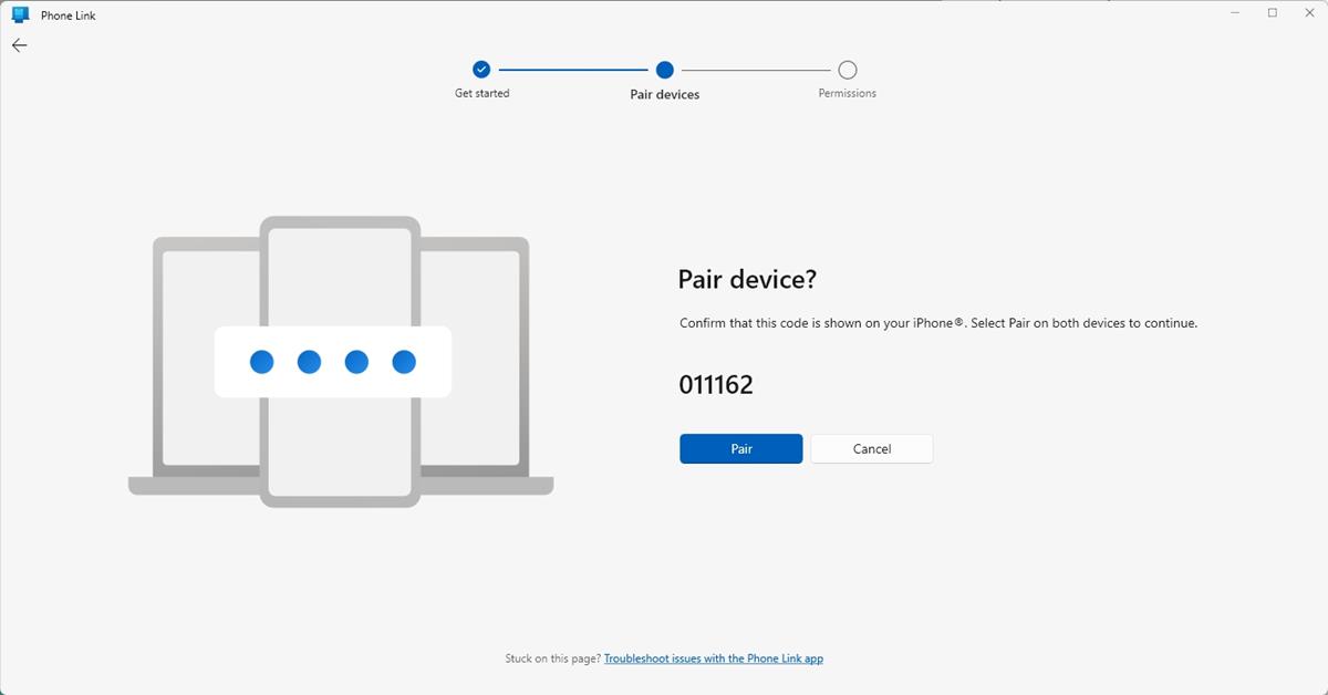How to use Phone Link with iPhone to send messages from your PC phone-link-for-ios-pairing-code.jpg